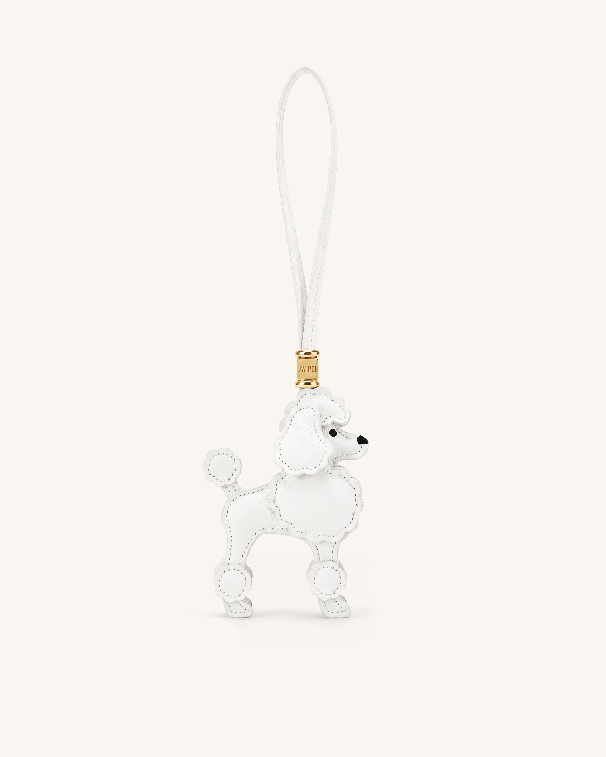 Poodle Bag Charm - White