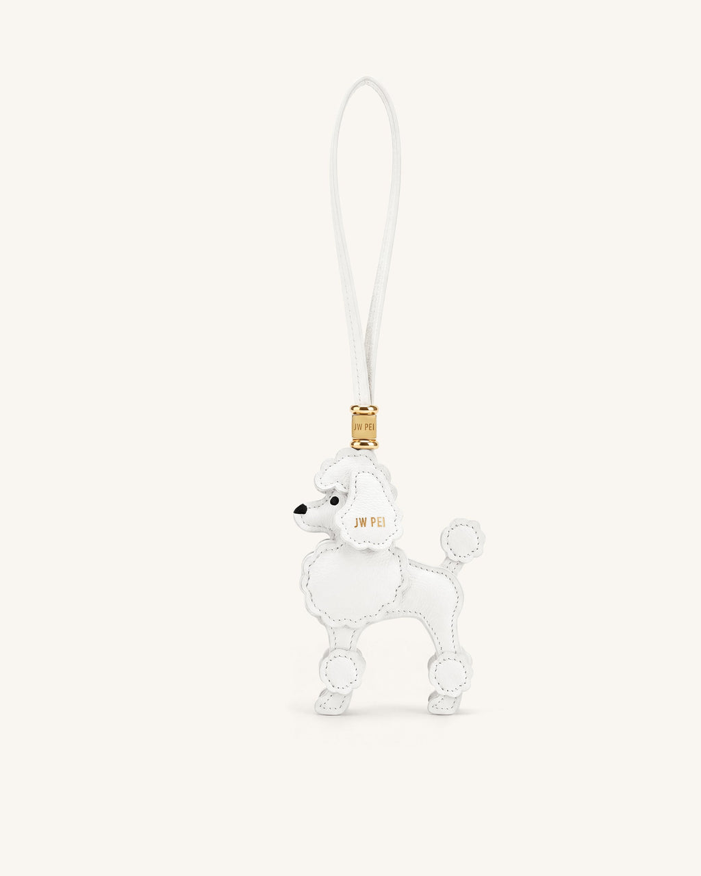 Poodle Bag Charm - White
