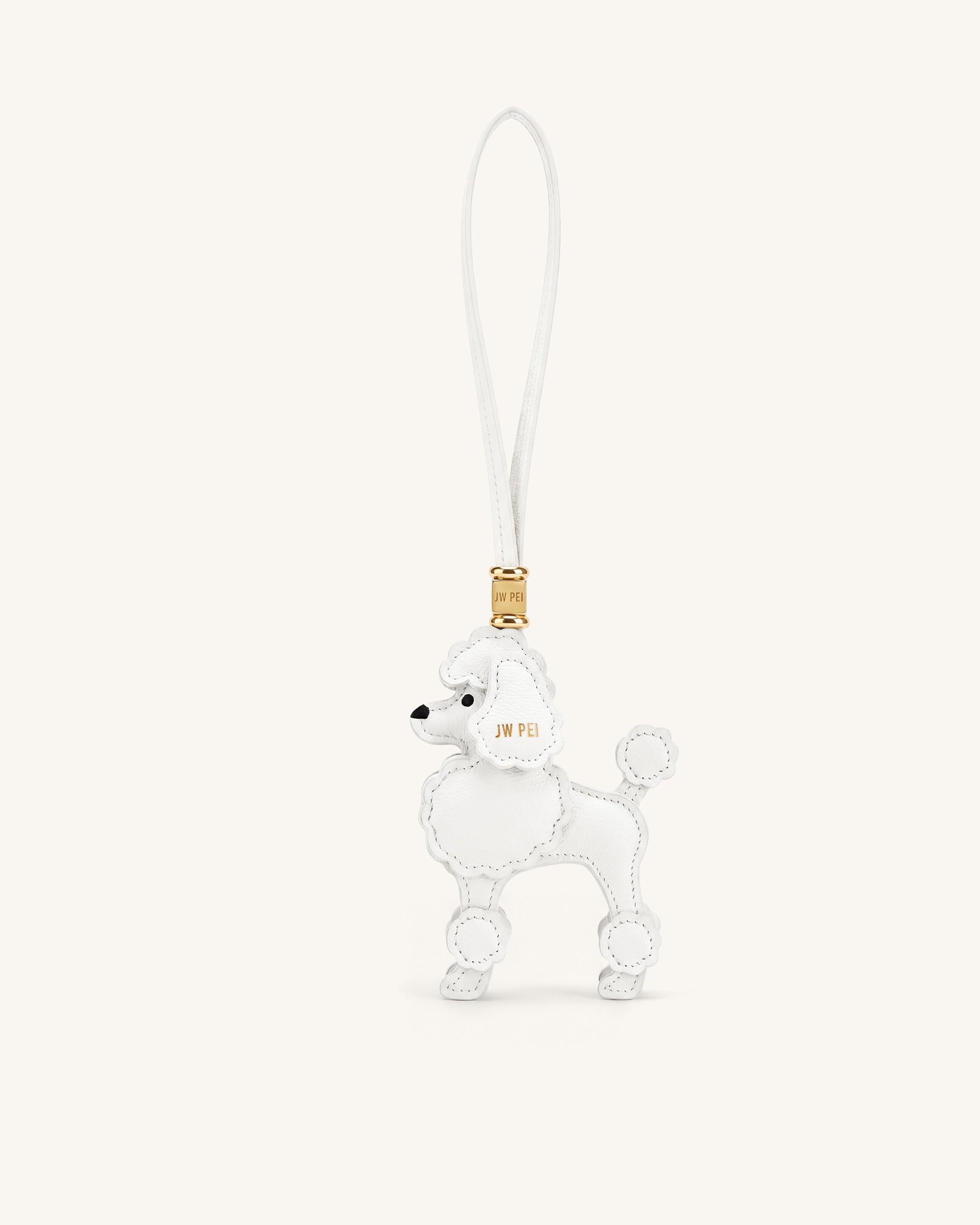 Poodle Bag Charm - White