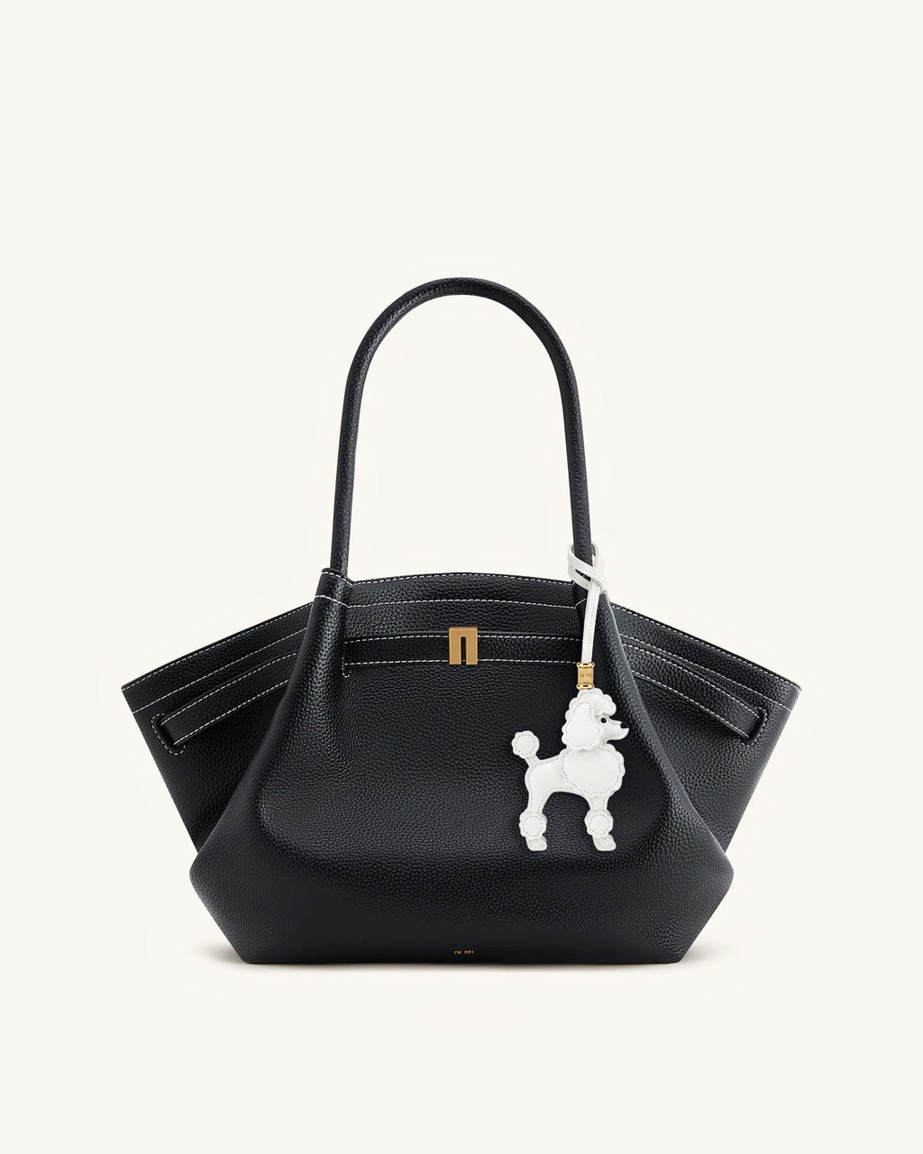 Poodle Bag Charm - White
