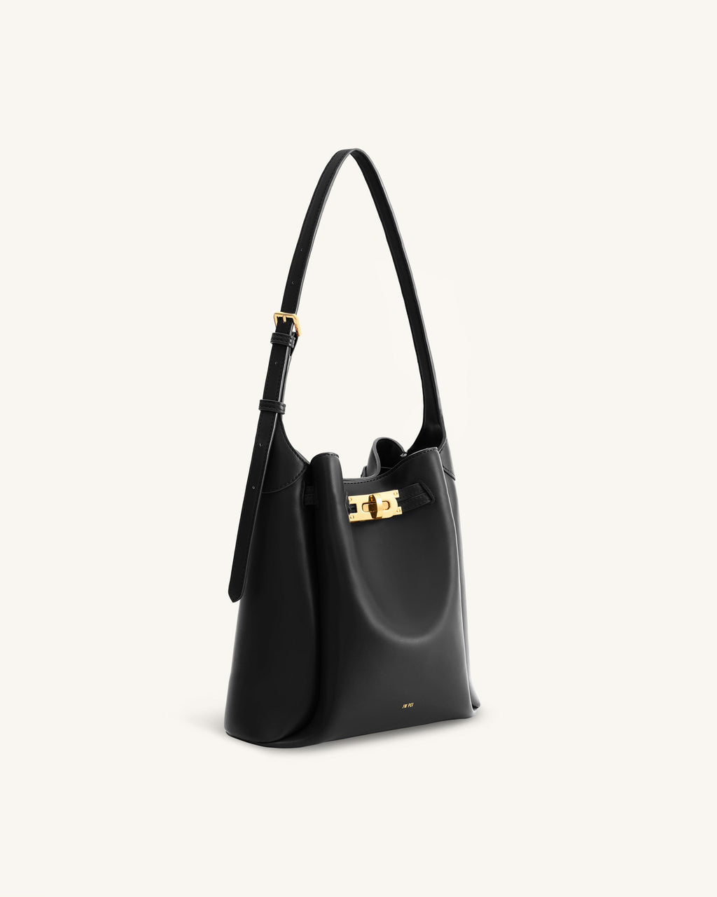 Charlene Double Buckle Hobo Bag - Black
