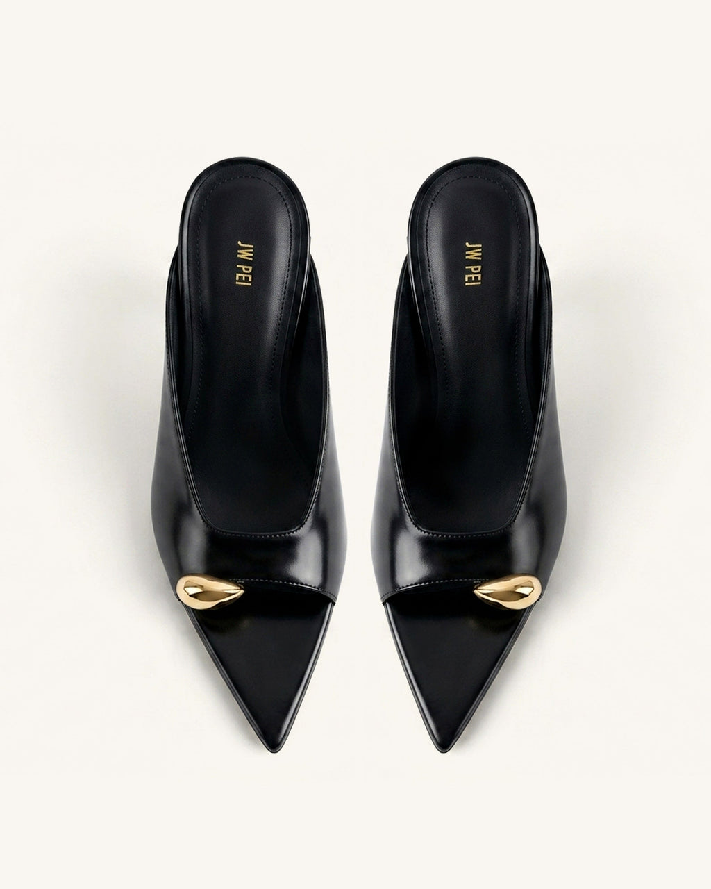 Noemi Pointed-Toe Mule Heels - Black