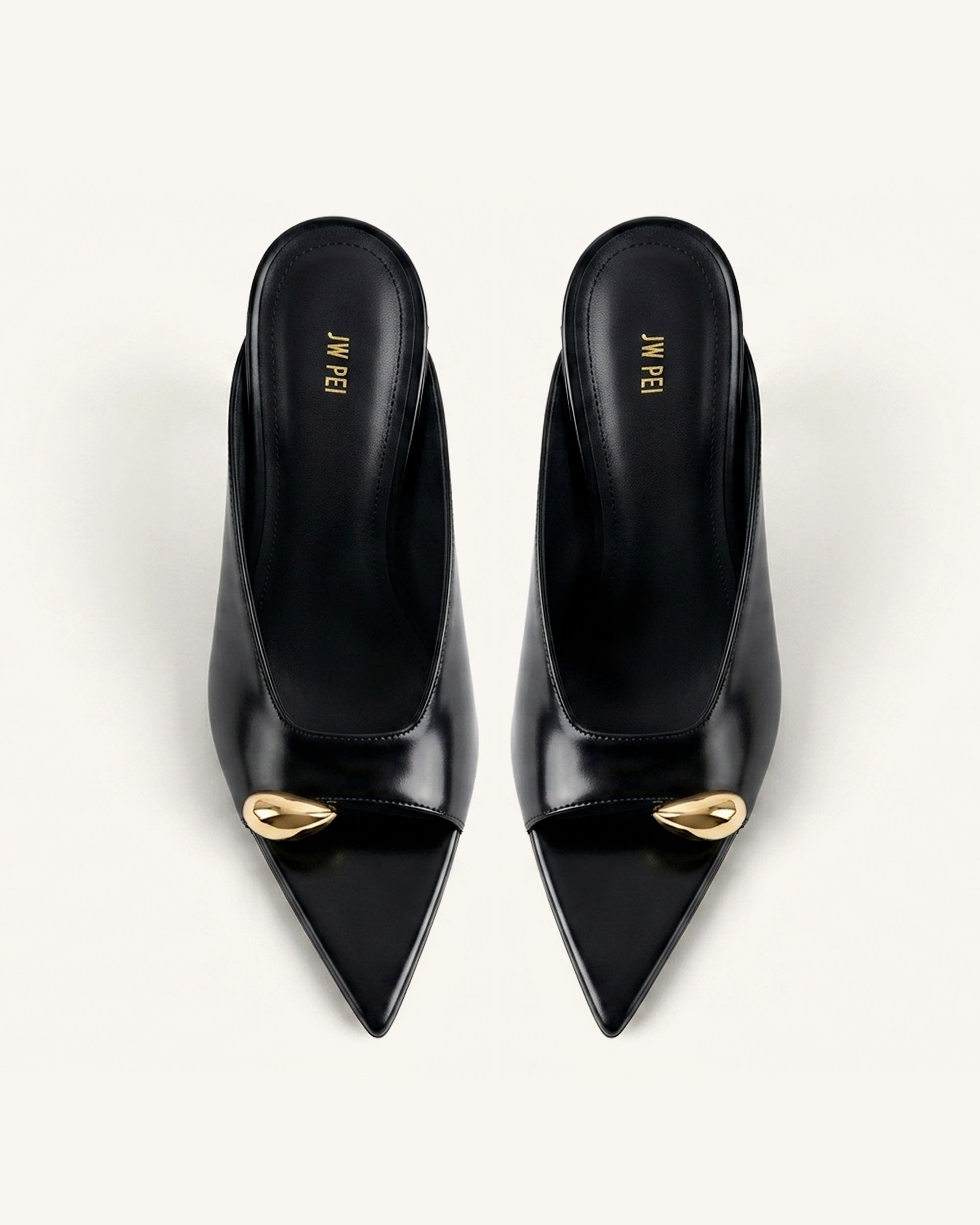 Noemi Pointed-Toe Mule Heels - Black