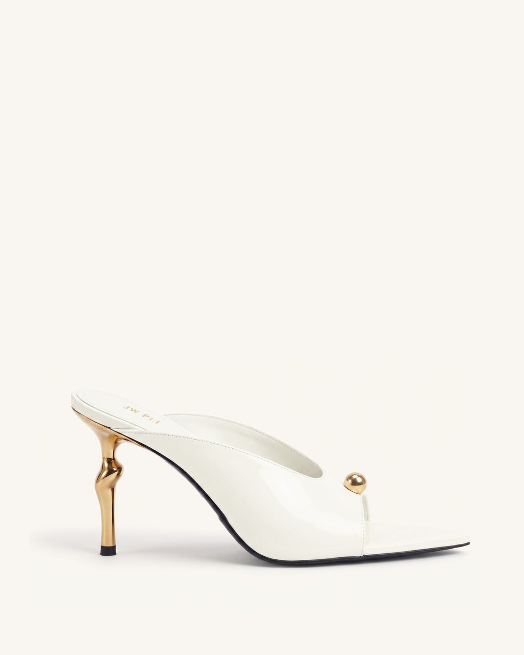 Noemi Pointed-Toe Mule Heels - White