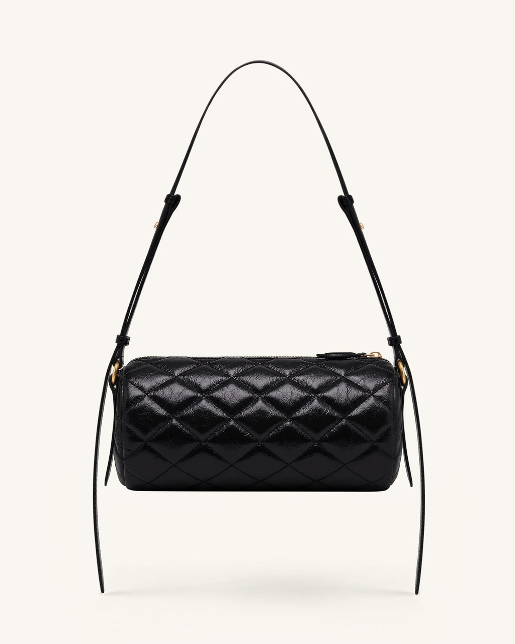 Dachshund Quilted Chain Shoulder Bag - Black