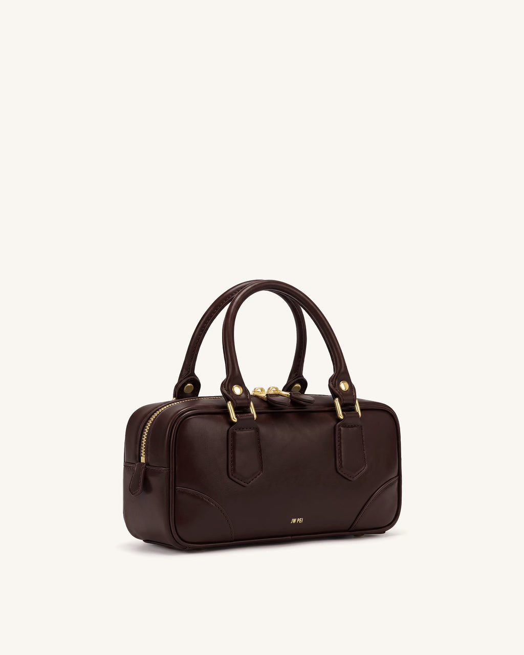 Odette Boston Top Handle Bag - Dark Brown