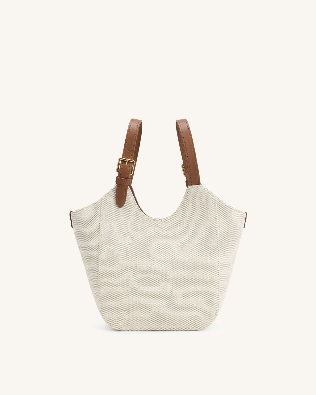 Ines Padlock Tote Bag - Brown Canvas