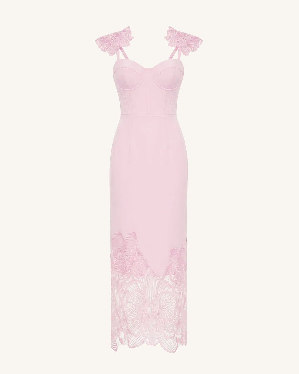 Orchid Embroidered Corset Dress - Dusty Rose