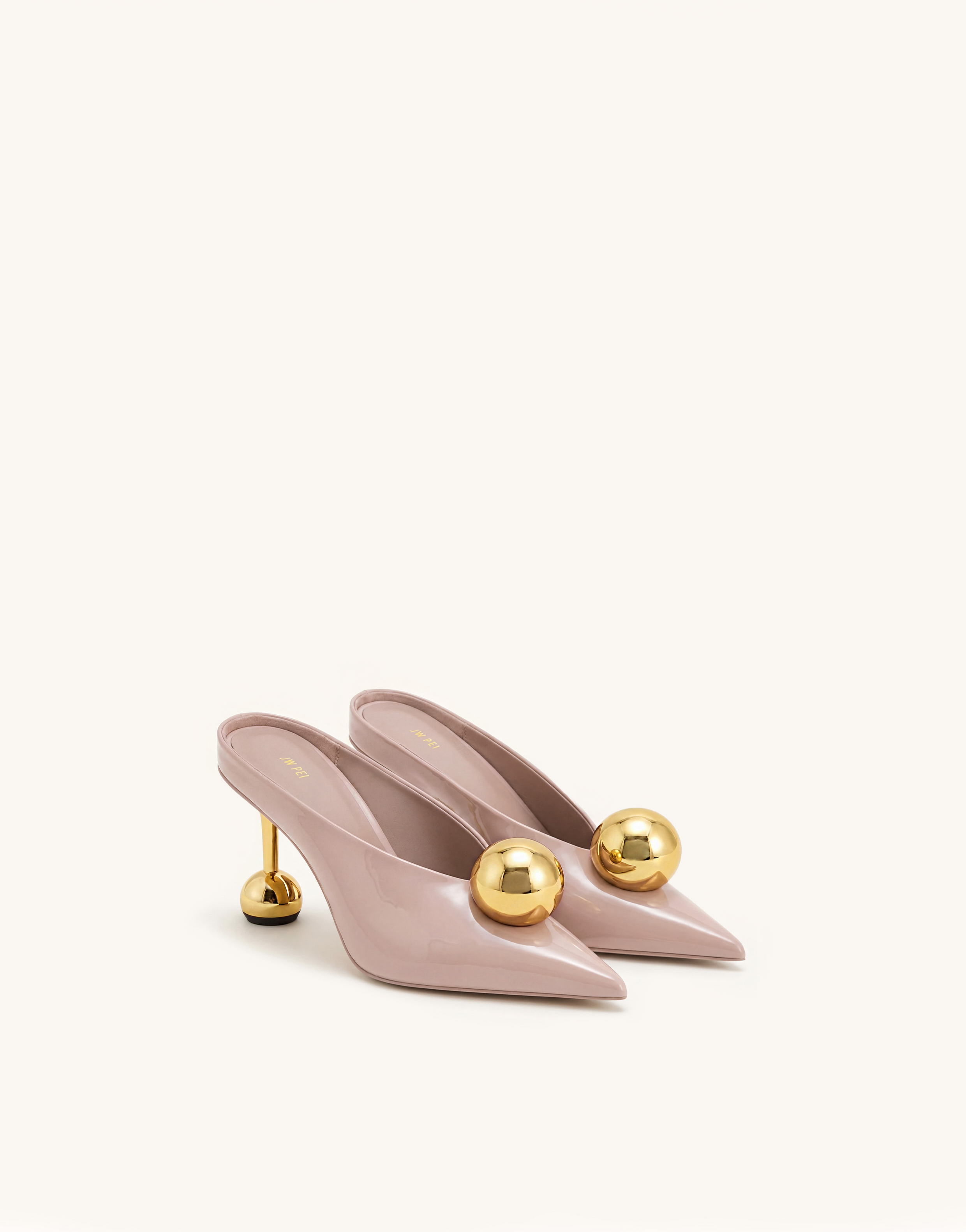 Sofia Angled Vamp Heel Mules - Dusty Pink