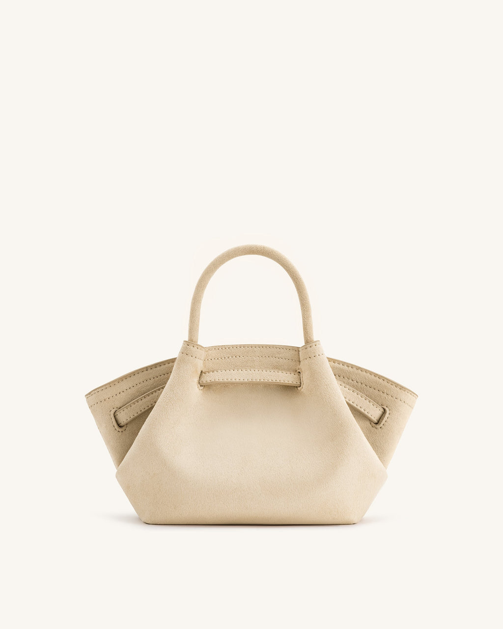 Hana Mini Faux Suede Tote Bag - Off White