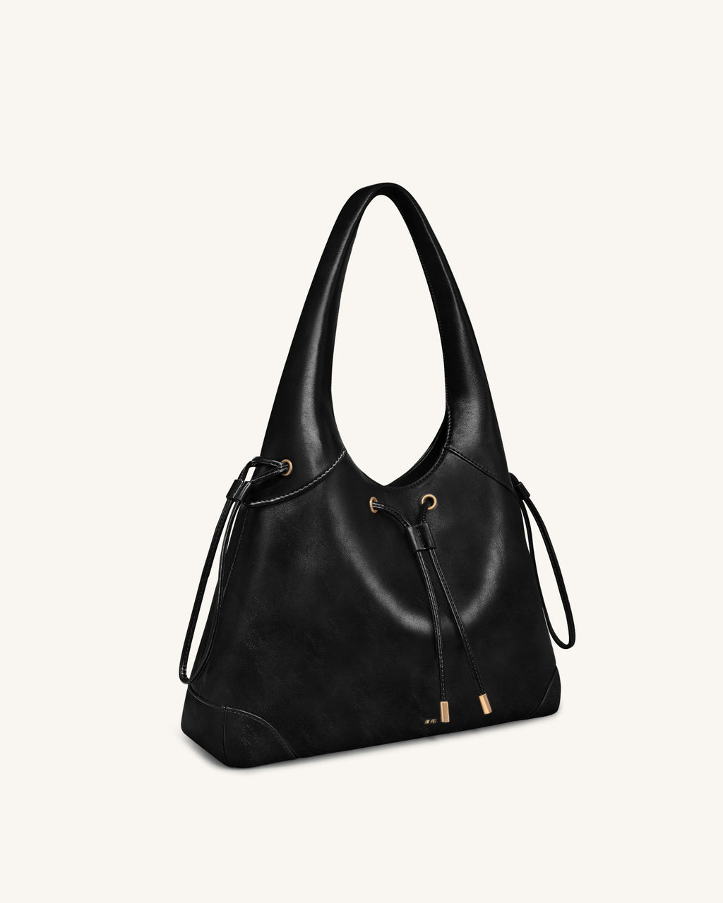 Celandra Drawstring Hobo Bag - Black