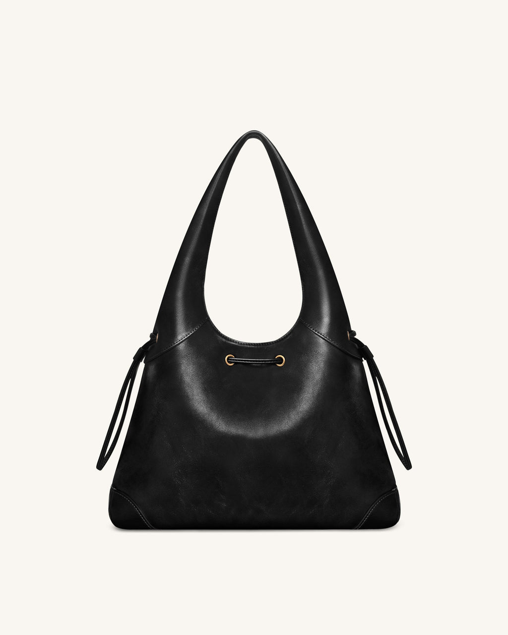 Celandra Drawstring Hobo Bag - Black