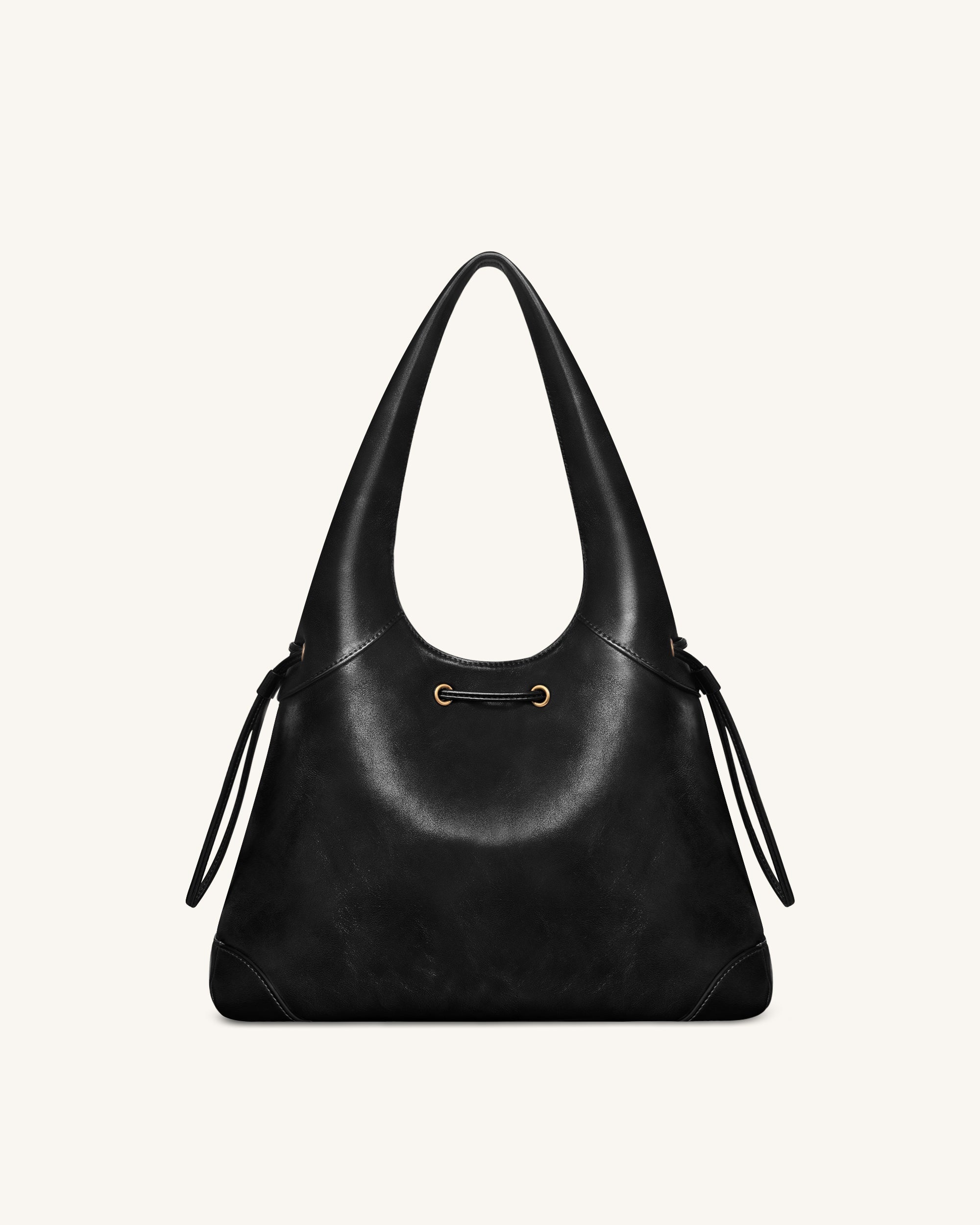 Celandra Drawstring Hobo Bag - Black