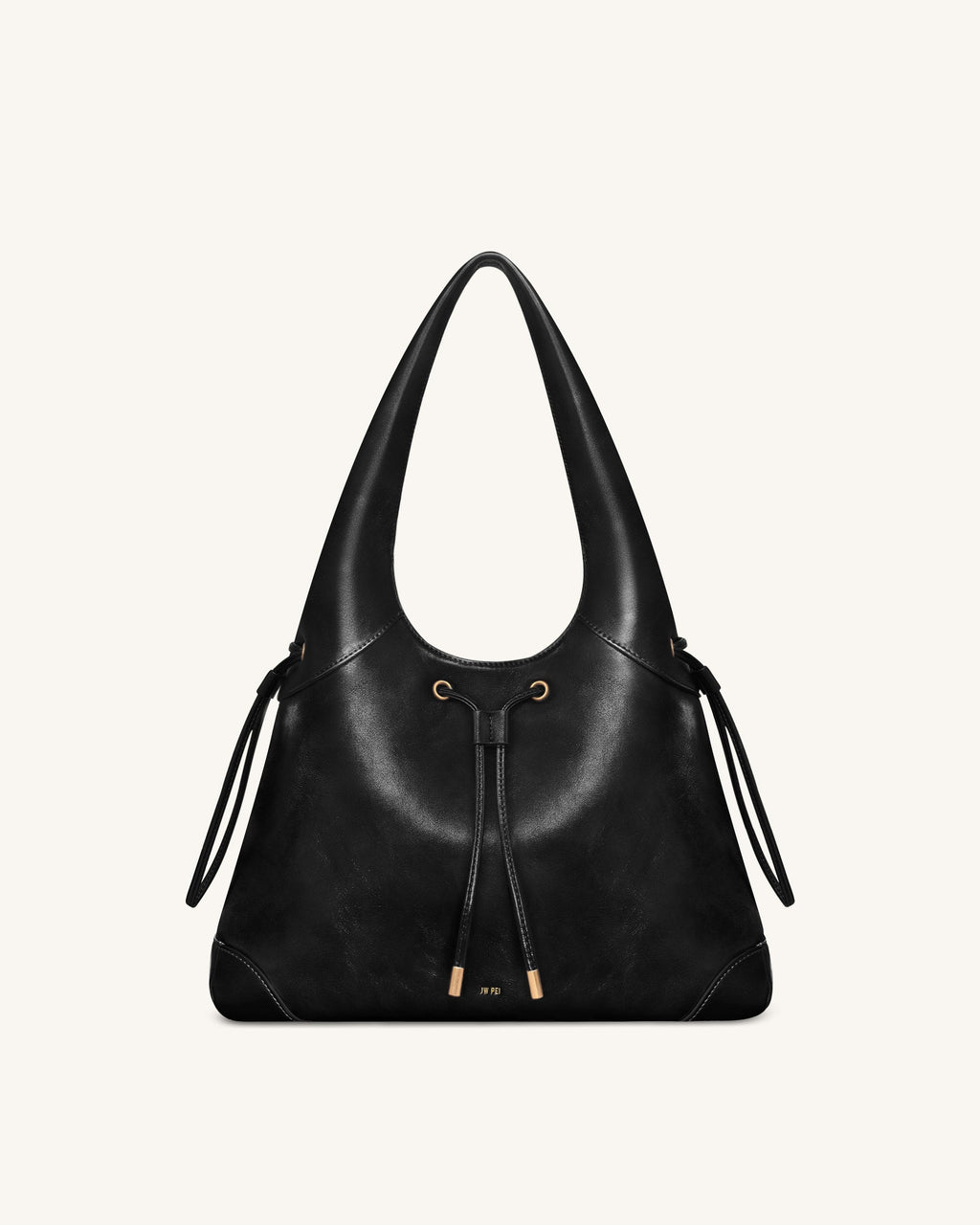 Celandra Drawstring Hobo Bag - Black