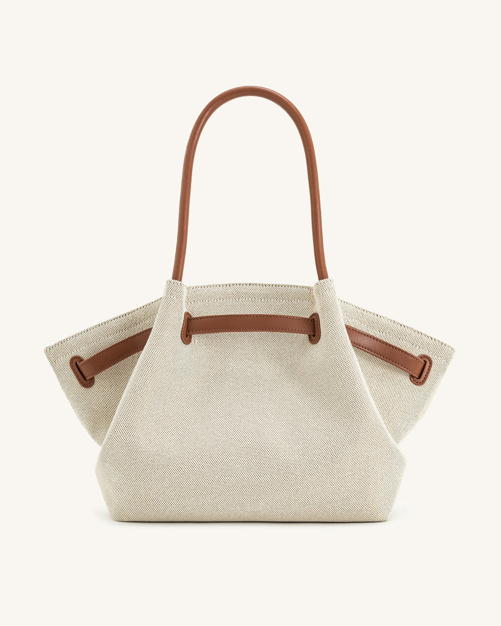 Hana Large Tote Bag - Brown Canvas