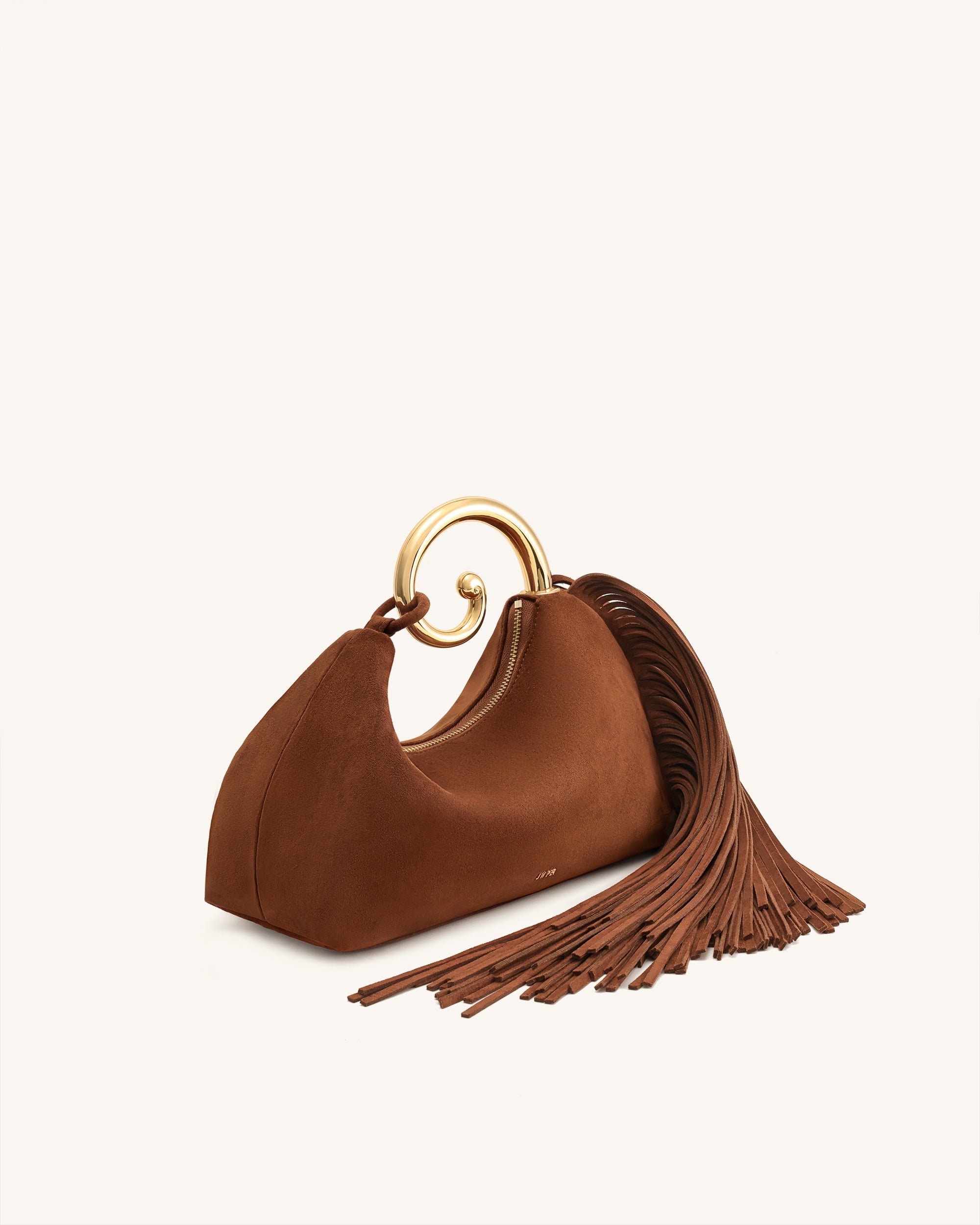 Nell Fringe Hardware Top Handle Bag - Mocha Brown