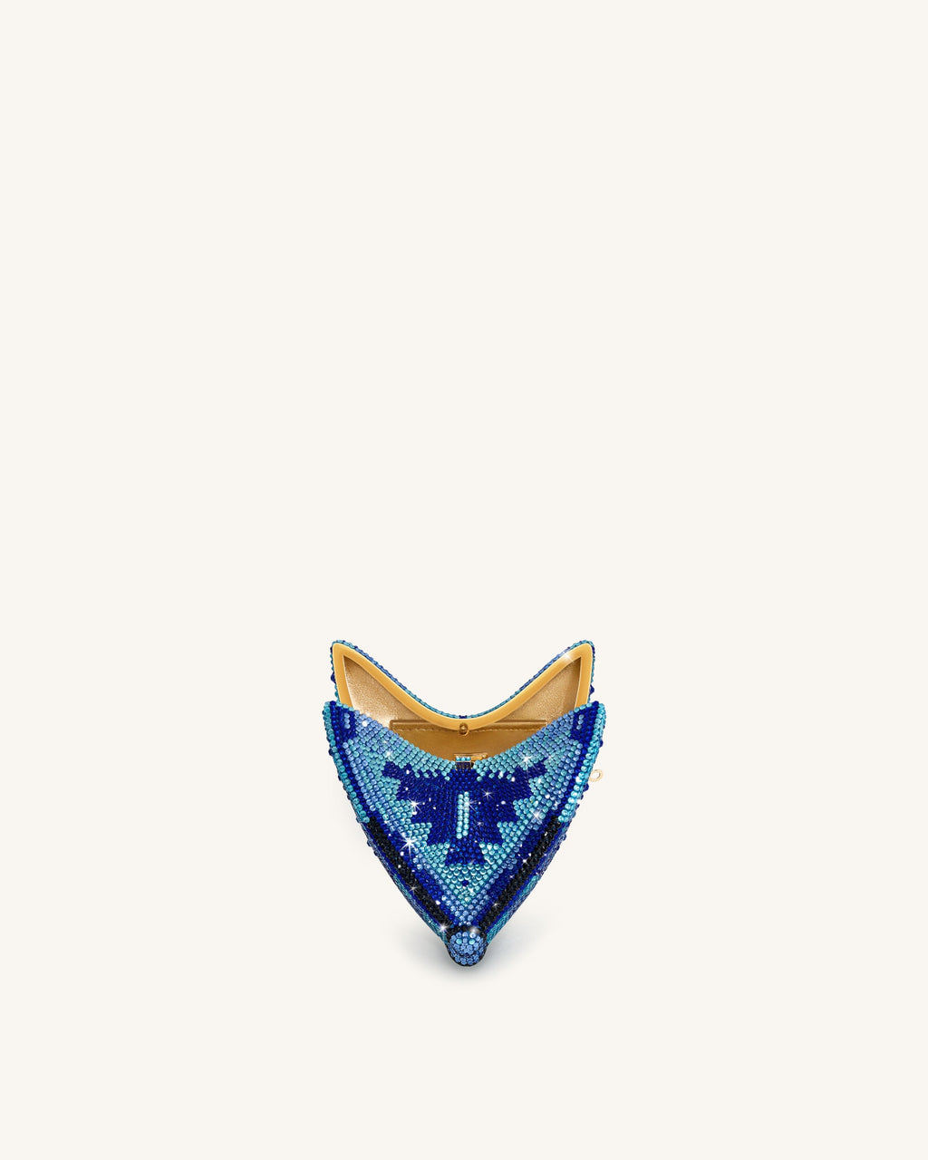 Paisley Crystal Butterfly Clutch - Blue
