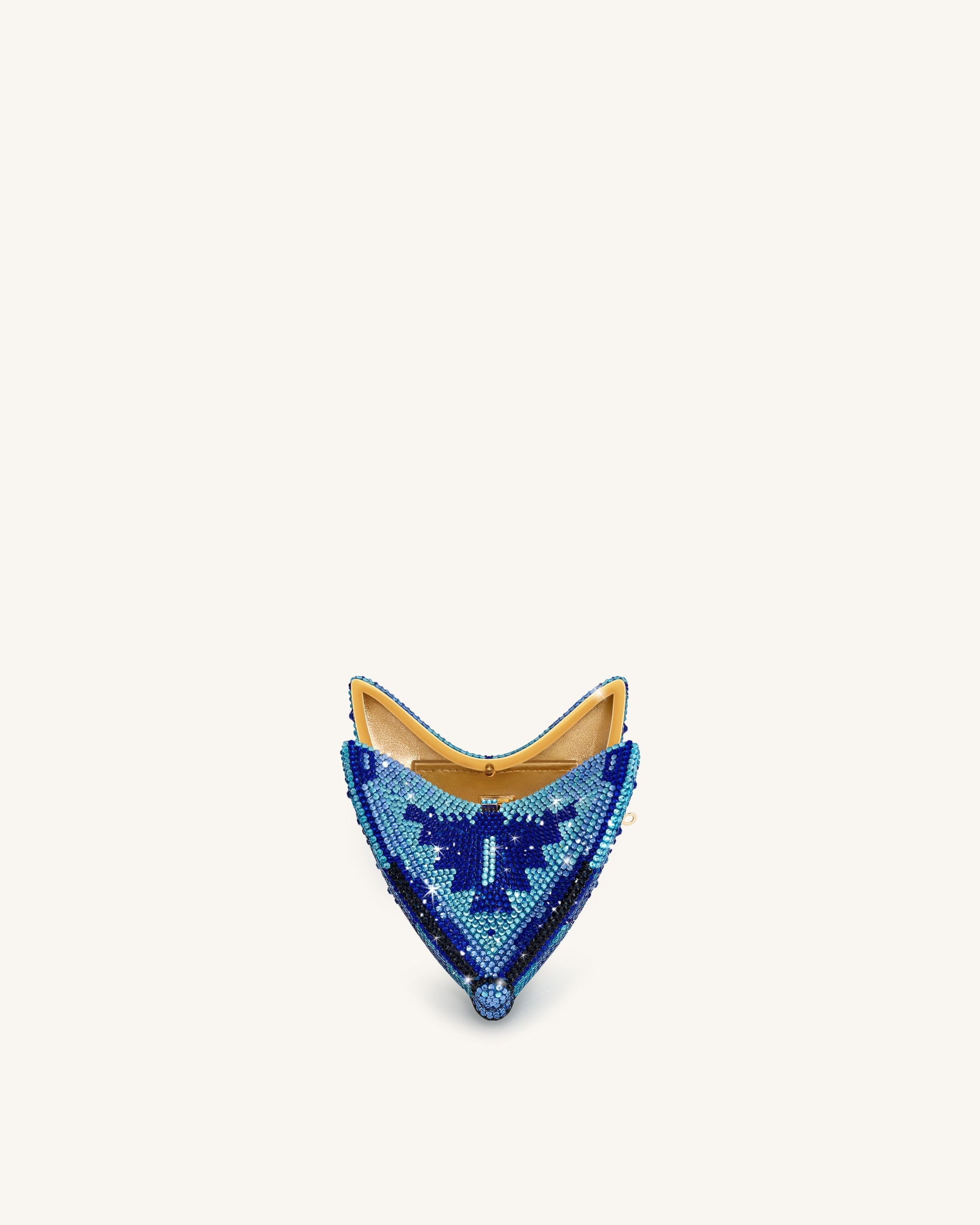 Paisley Crystal Butterfly Clutch - Blue