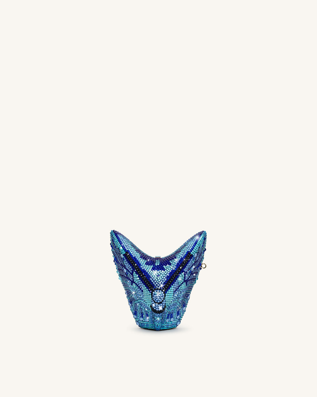 Paisley Crystal Butterfly Clutch - Blue