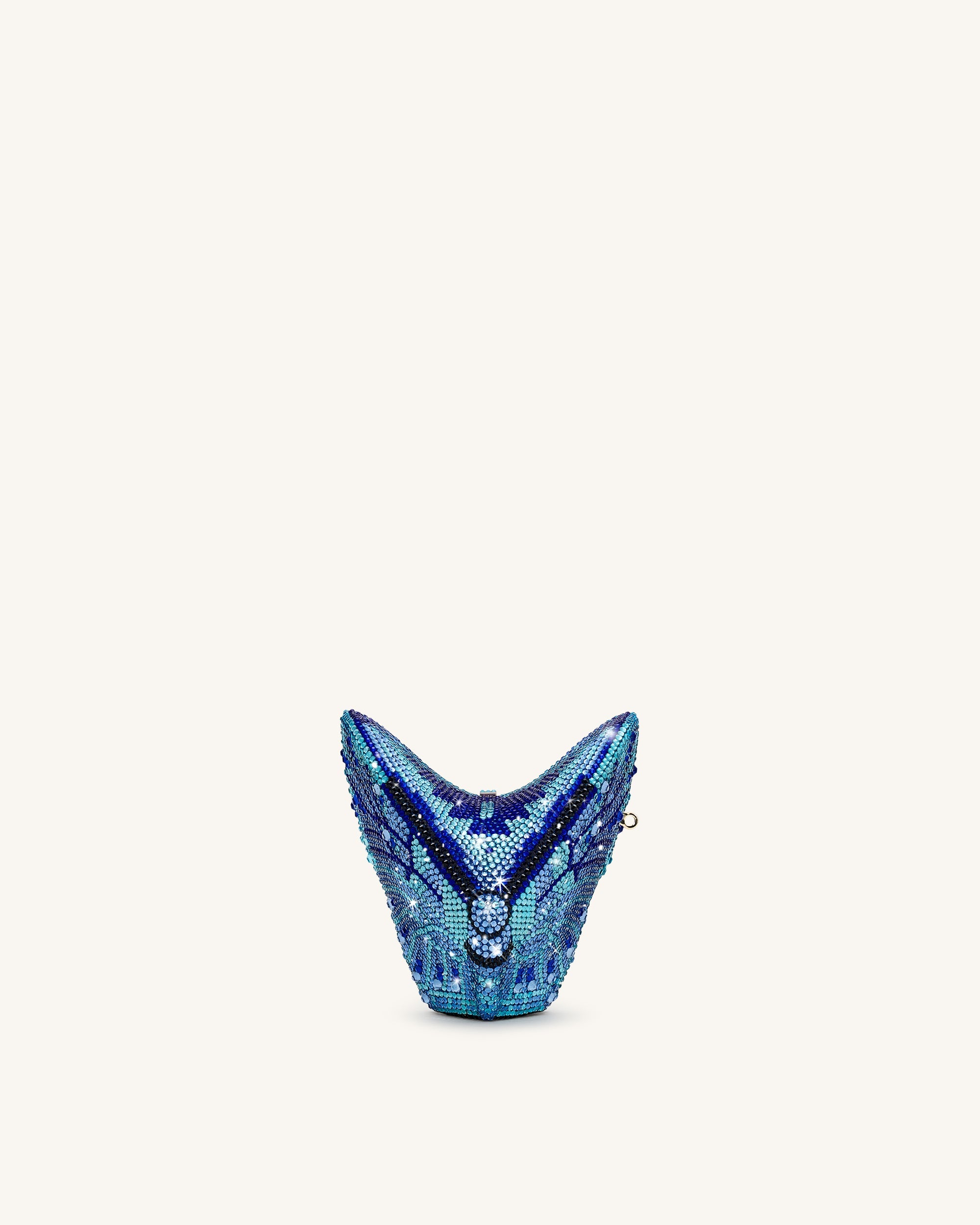 Paisley Crystal Butterfly Clutch - Blue
