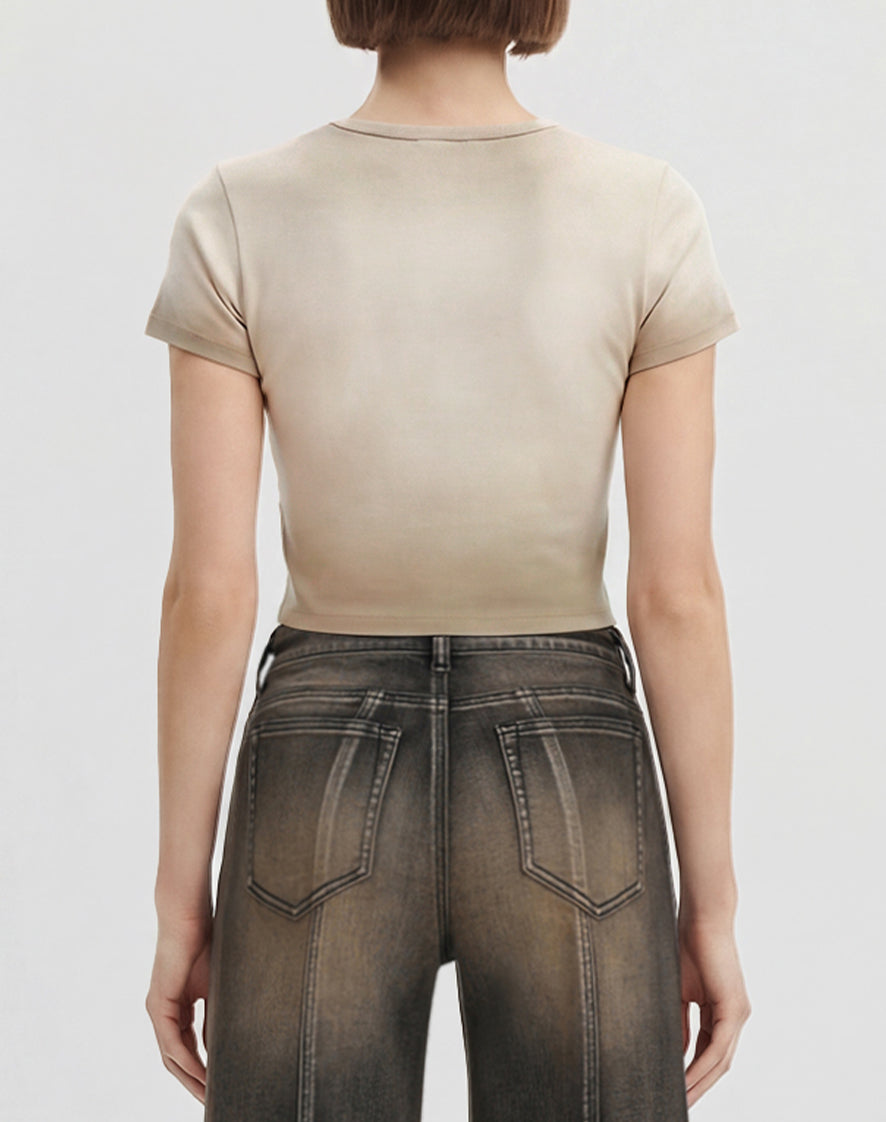 The Shrunken Faded Love T-shirt  - Dirty Oat
