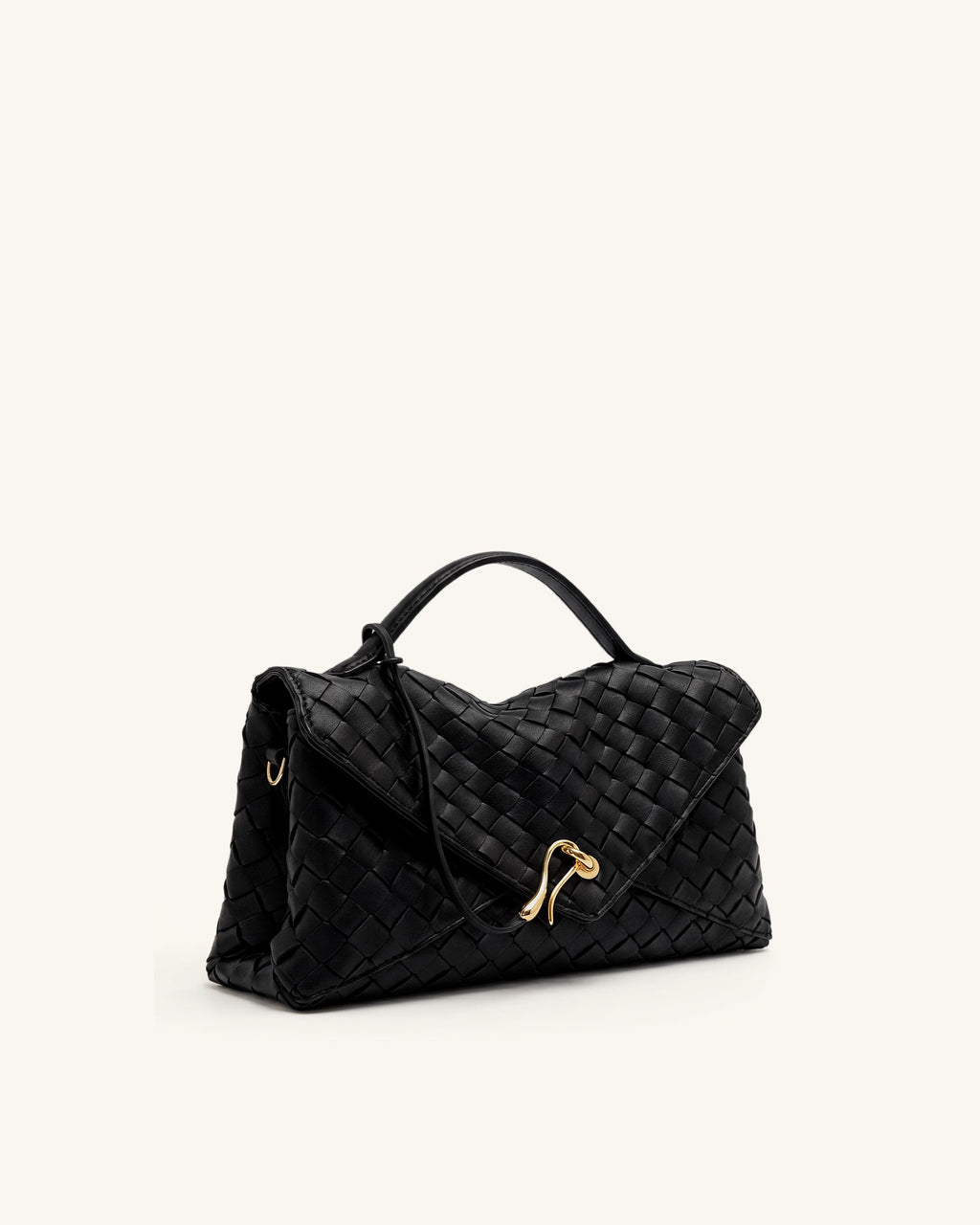 Celeste Woven Envelope Bag - Black