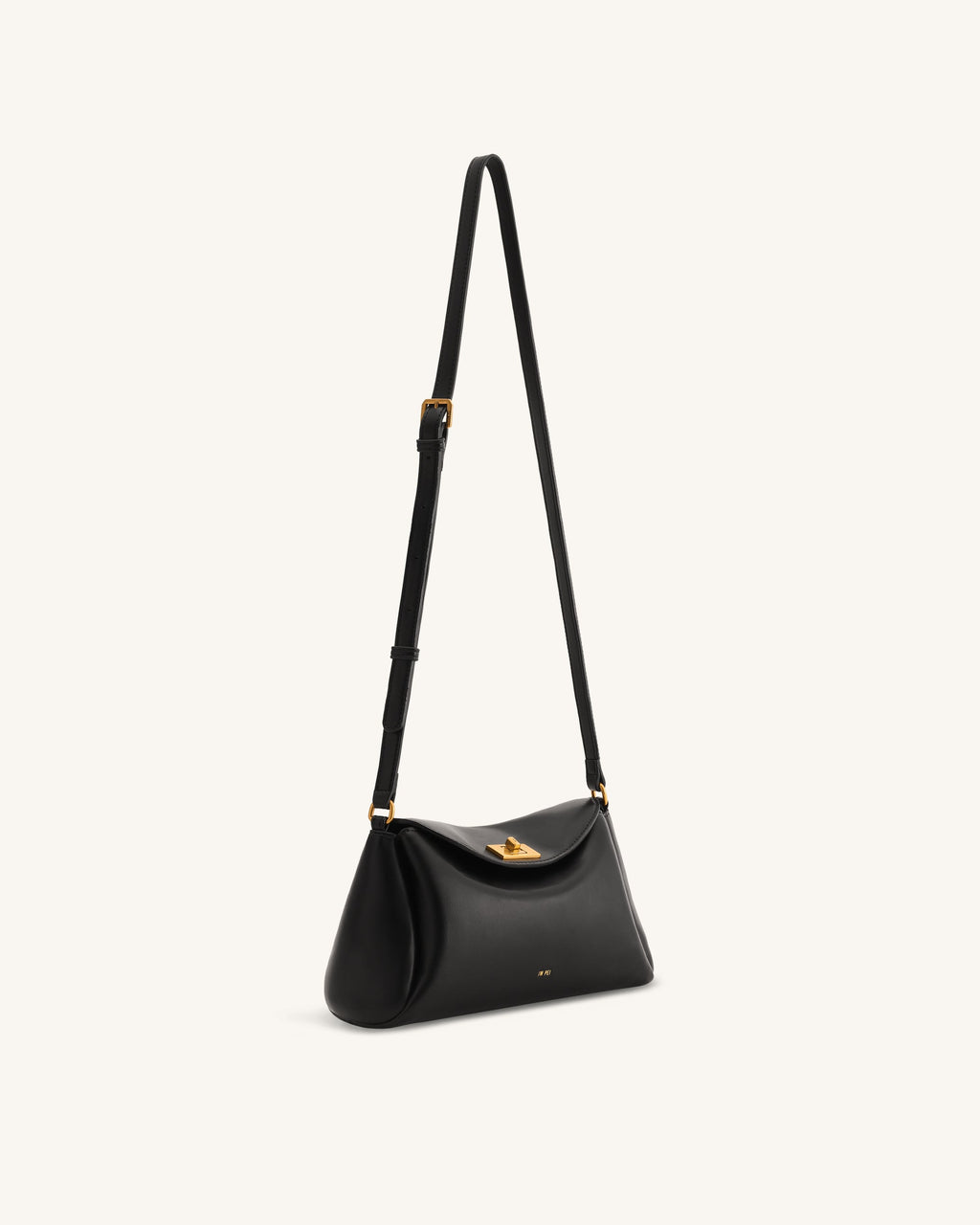 Greta Twist-Lock Crossbody Bag - Black