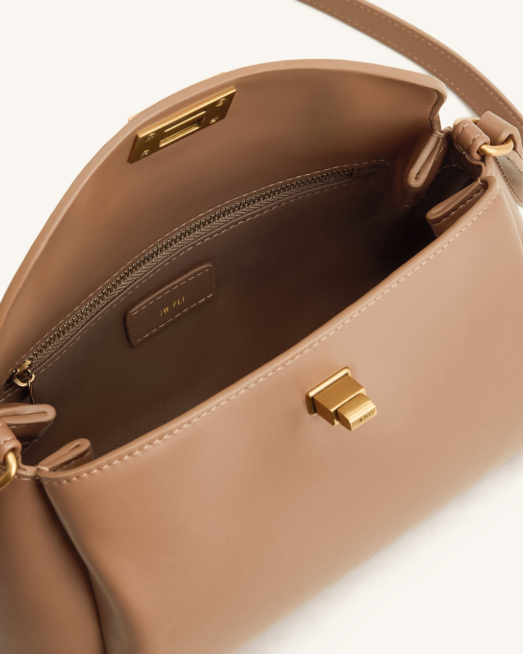 Greta Twist-Lock Crossbody Bag - Brown
