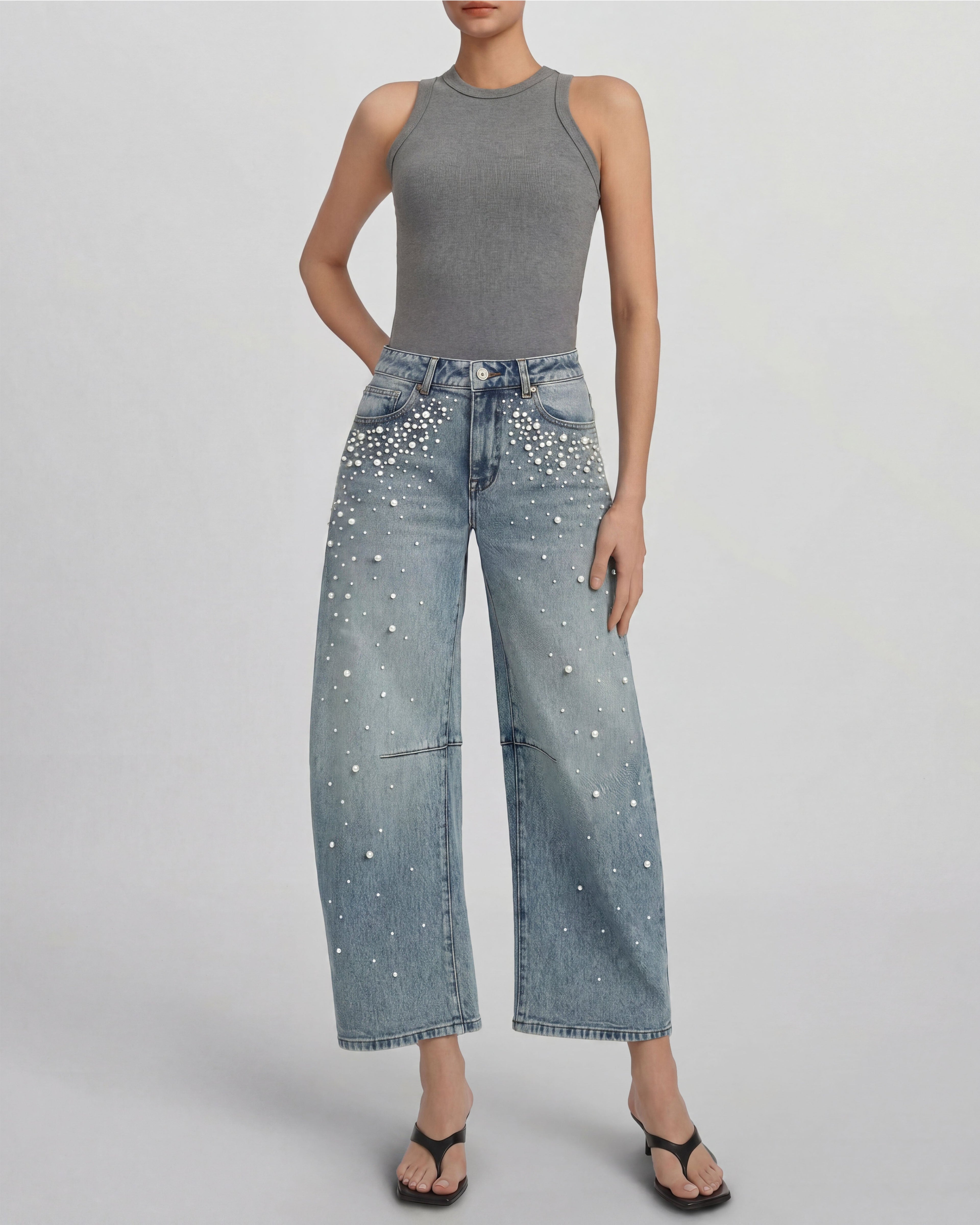 The Debutante Scattered Keepsake Pearl Jeans - Clear Sky Thinking