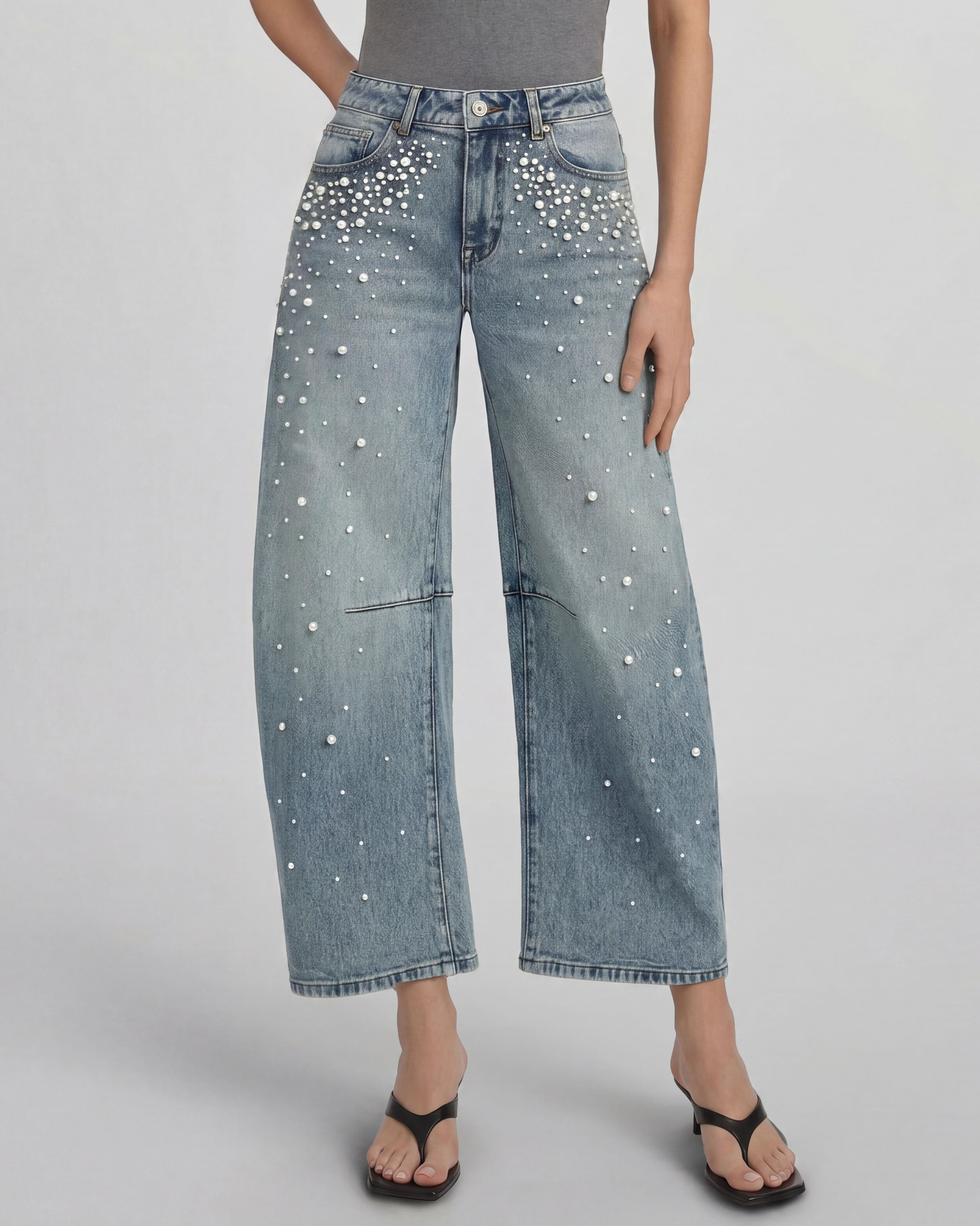 The Debutante Scattered Keepsake Pearl Jeans - Clear Sky Thinking