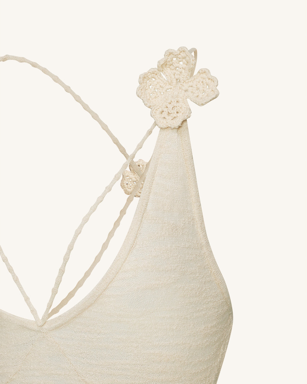 Textured Knit Halter Maxi Dress - Cream