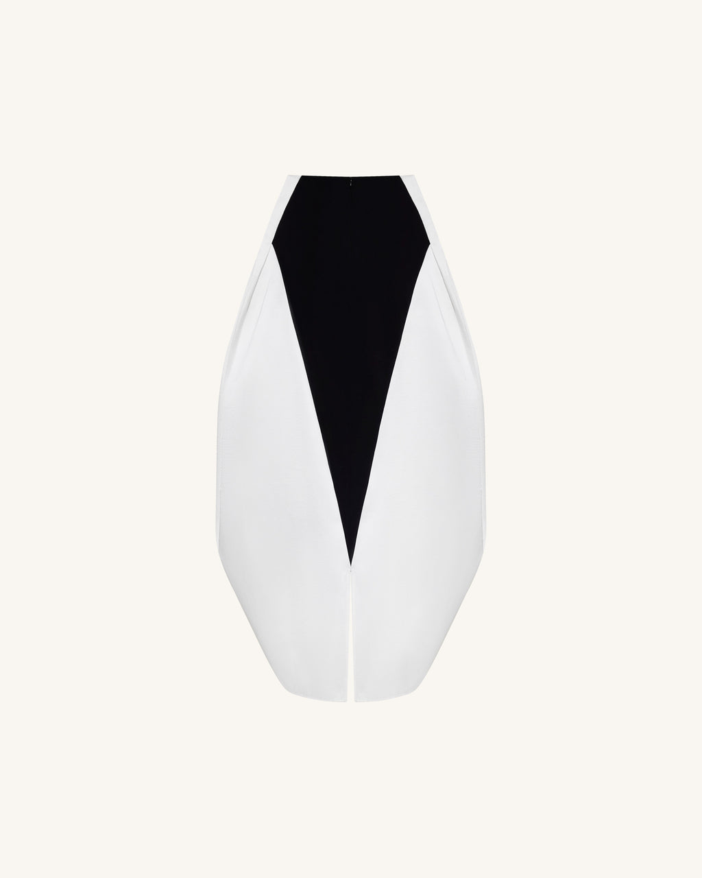 Monochrome Paneled Structured Pannier Maxi Skirt - Black
