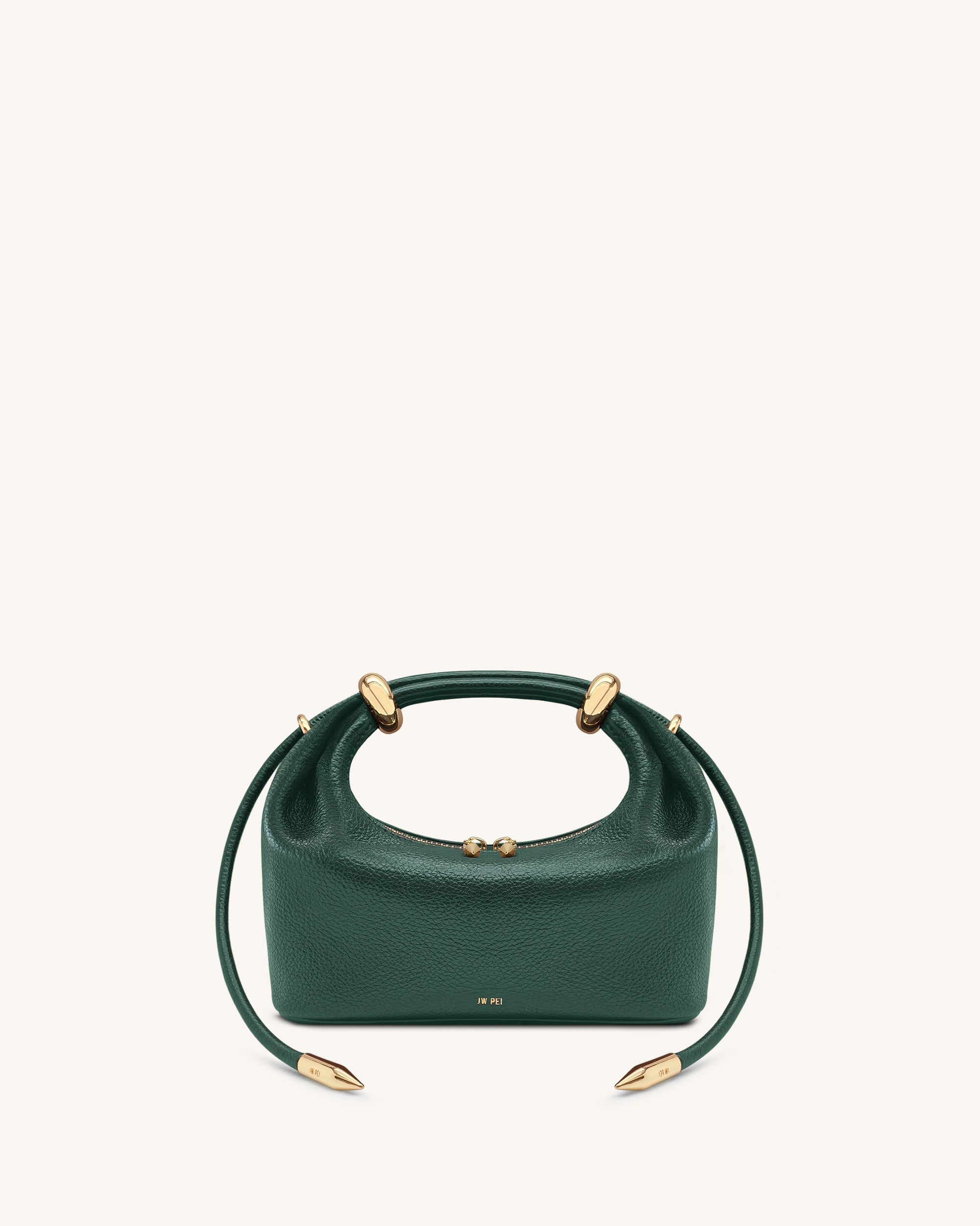 Ellie Metal Ring Embellished Top Handle Bag - Forest Green