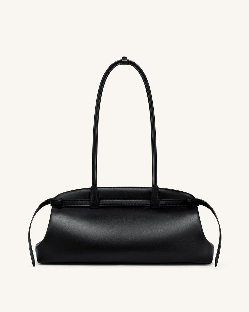 Arden Belt Detail East-West Shoulder Bag - Black