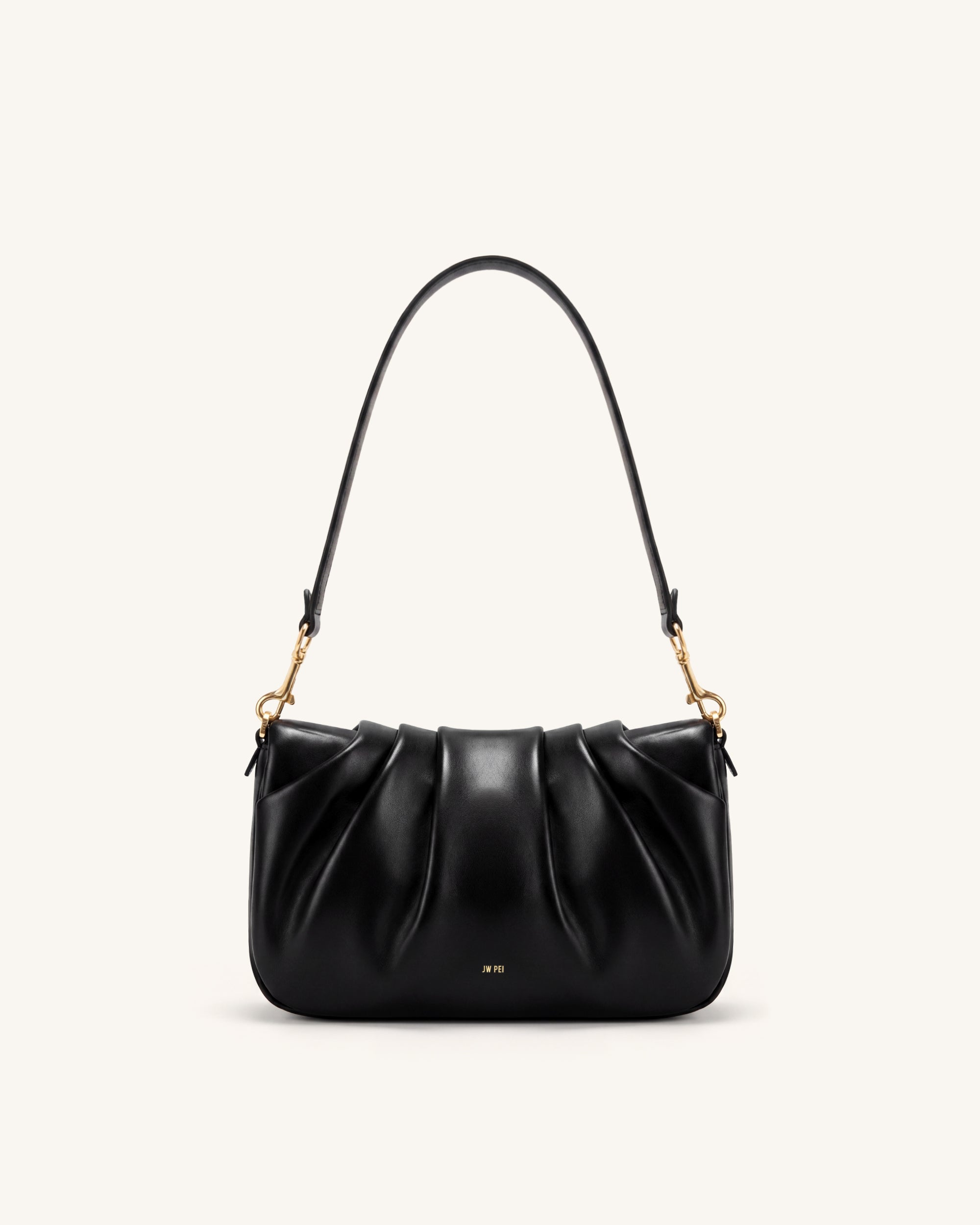 Sofia Ruched Shoulder Bag - Black