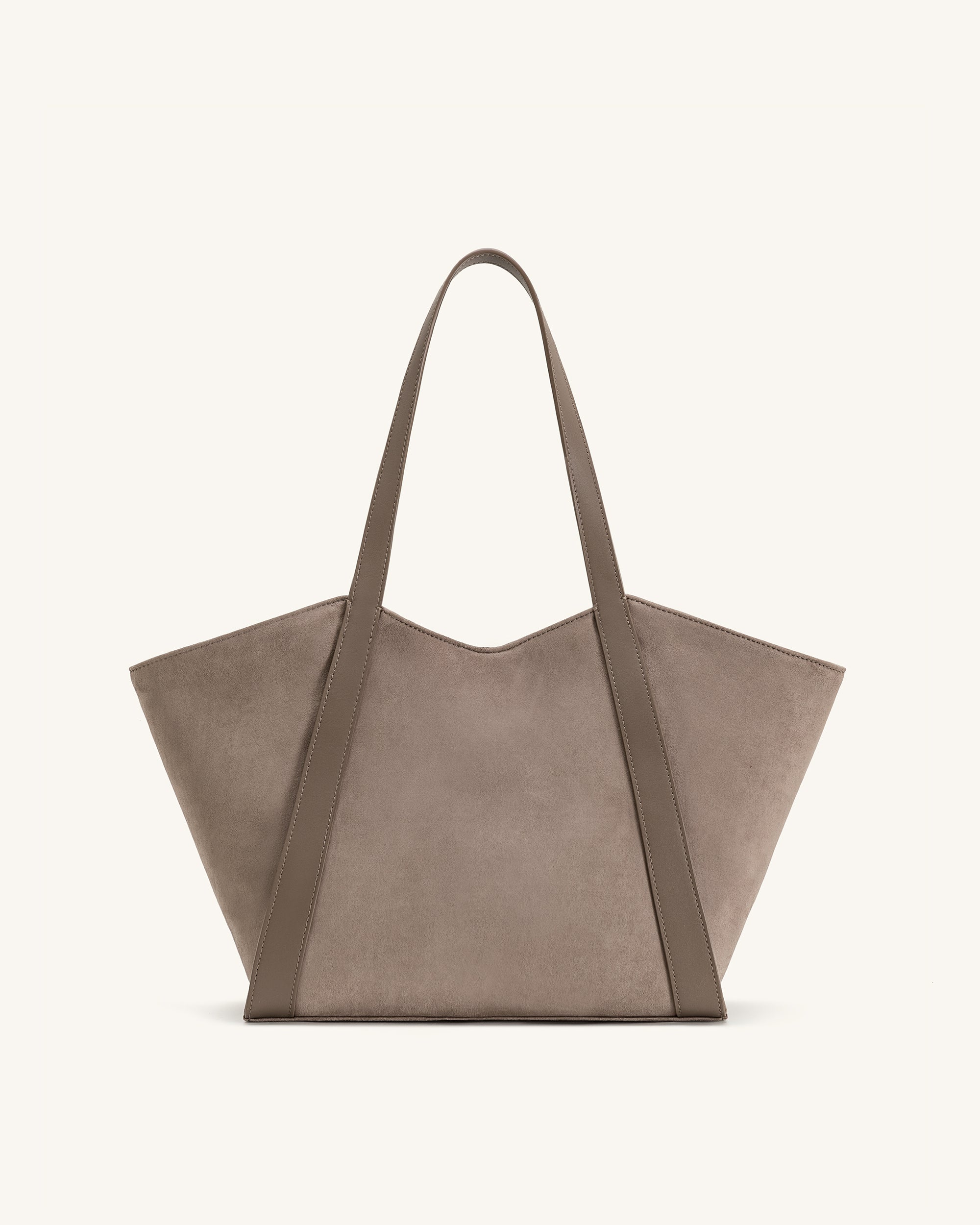 Kiana Large Capacity Faux Suede Tote Bag - Taupe