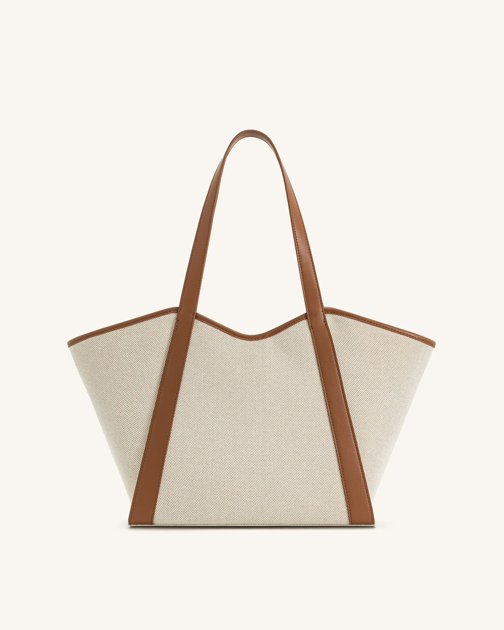 Kiana Large Capacity Tote Bag - Brown Canvas
