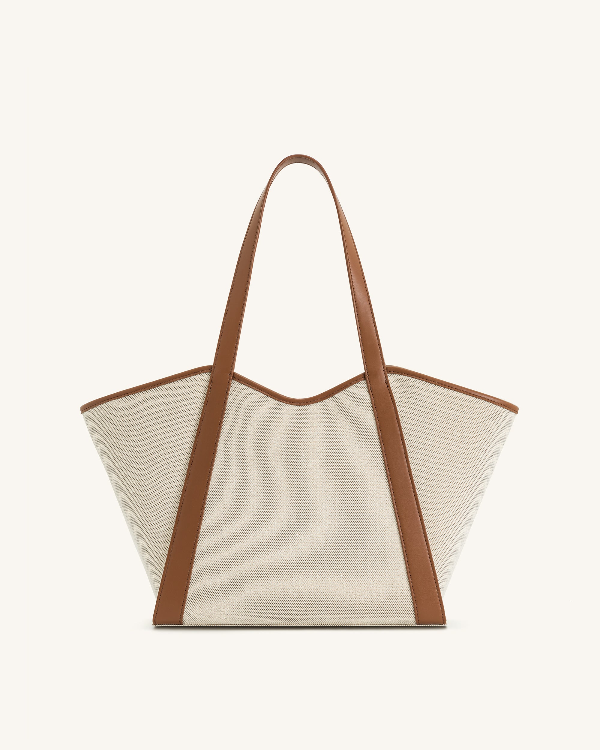 Kiana Large Capacity Tote Bag - Brown Canvas
