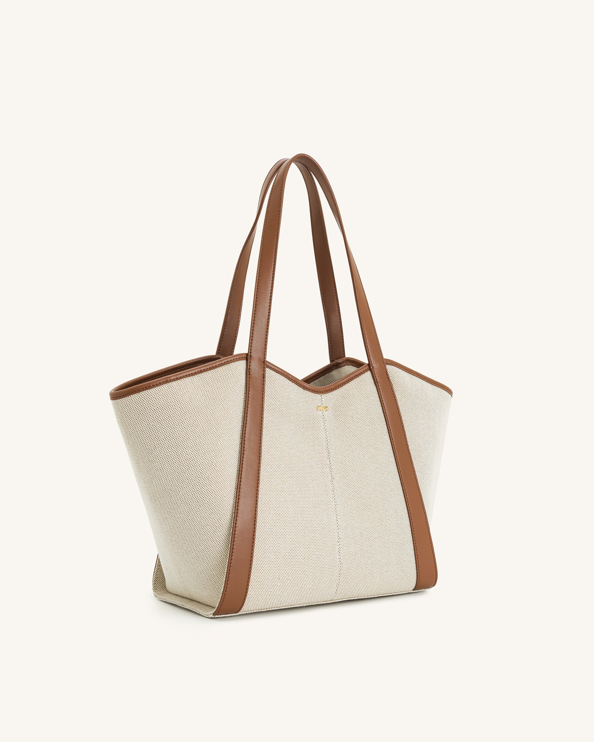 Kiana Large Capacity Tote Bag - Brown Canvas