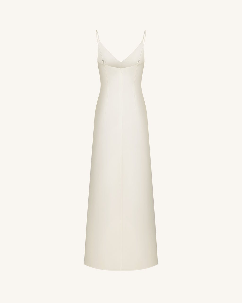 Iris Motif Satin Slip Gown - White