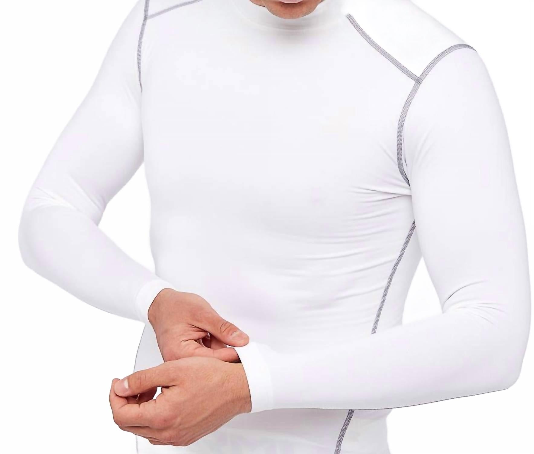 Men's Coldgear Compression Mock Top In White