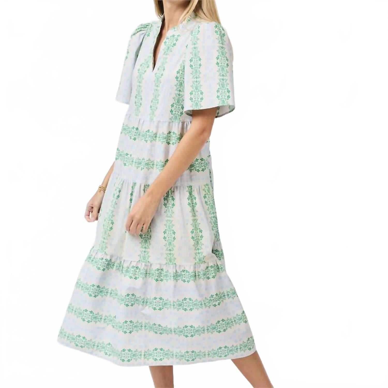 Ivy Heirloom Vine Dress In Green