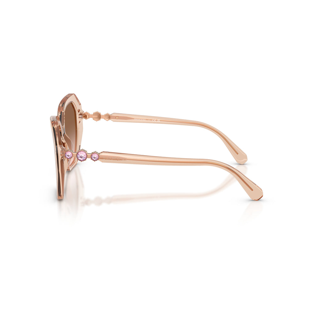 0Sk6017 Oversized Geometric Frame Sunglasses with Crystal Embellishments