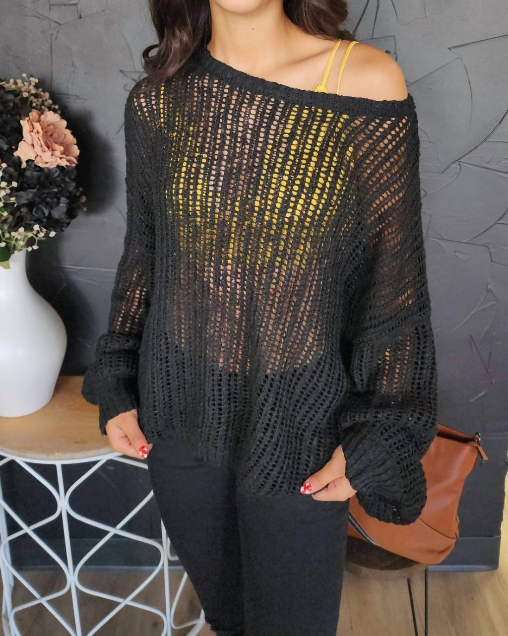 Crochet Sweater In Black