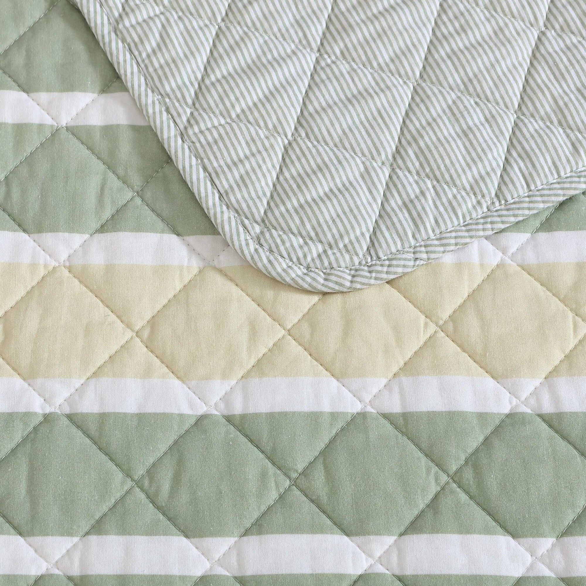 Nautica Varadero Stripe Green King Quilt Set
