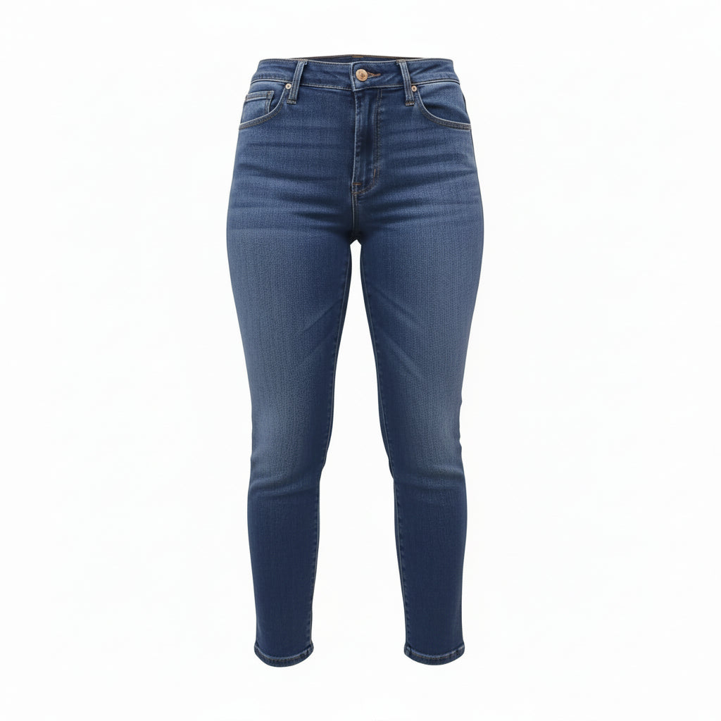FRAME ‘LE HIGH STRAIGHT’ MEDIUM BLUE STRAIGHT LEG JEANS - SIZE 24