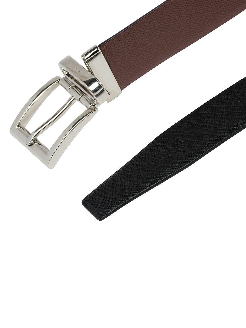 Prada Men Two-Tone Saffiano Leather Reversibile Belt
