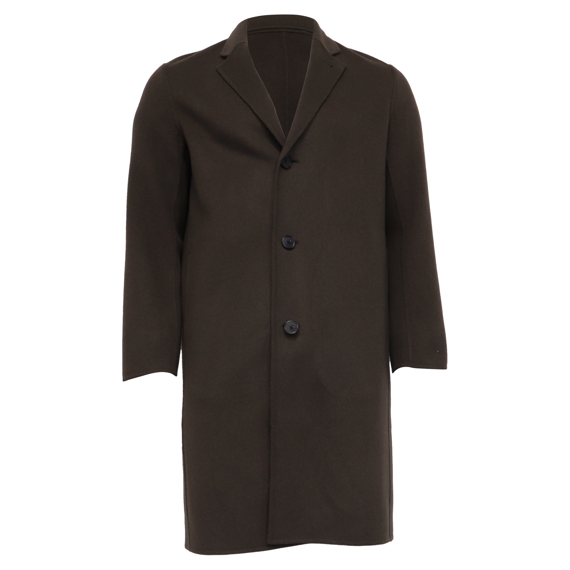 Theory Single-Breasted Coat in Brown Wool