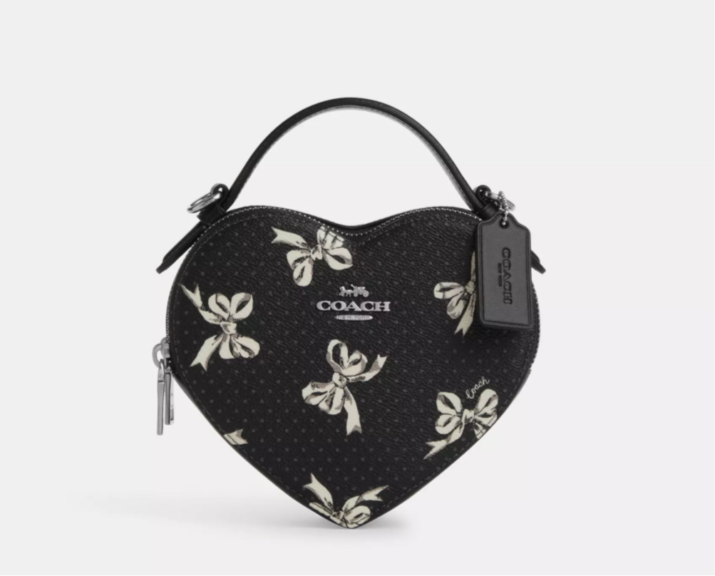 NWT Coach Heart Crossbody Bag
With Bow Print