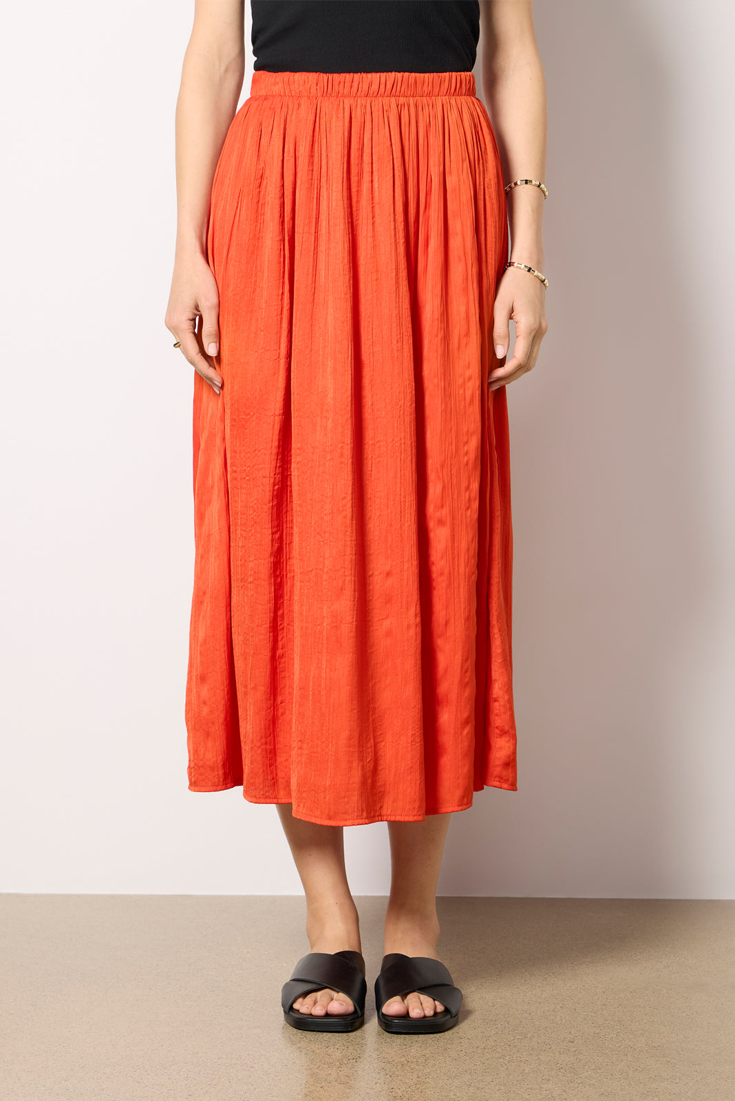 Women's Claire Satin Midi Skirt